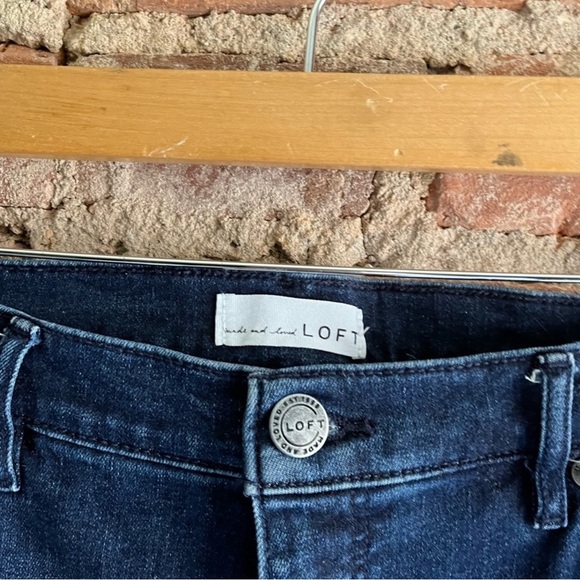 LOFT Velvet Side Stripe Skinny Jeans in Dark Wash - Picture 3 of 6